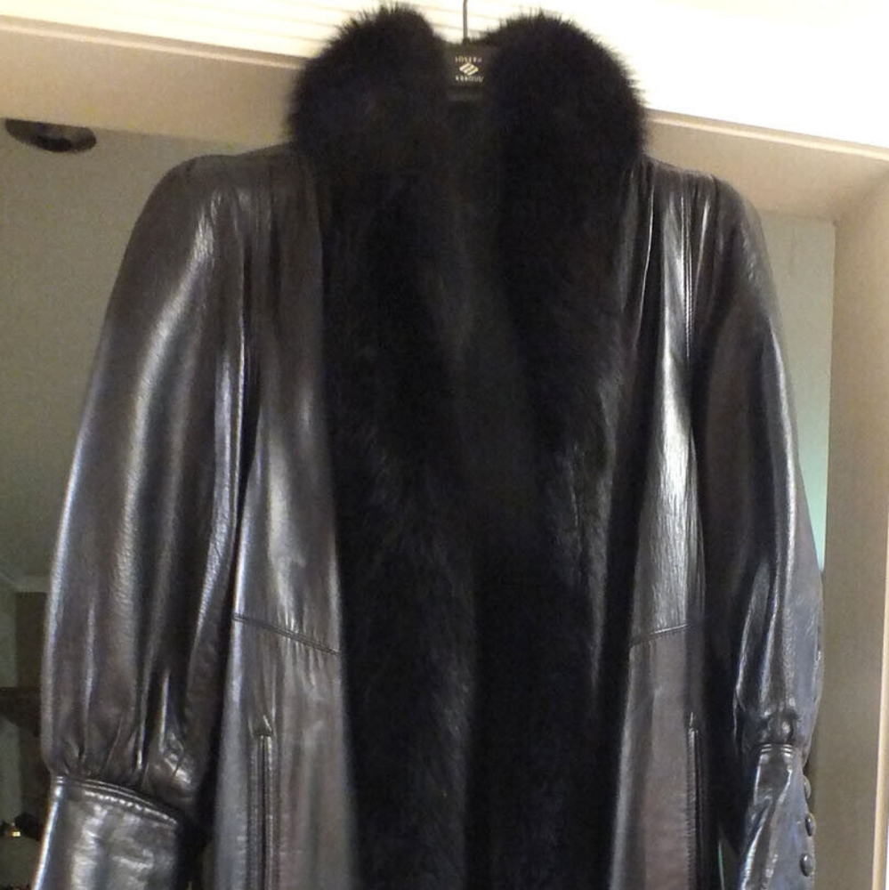 Women's Full Length Leather Coat.